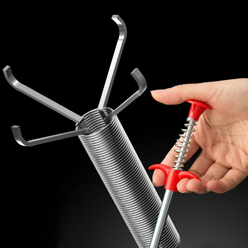 Tuyau de nettoyage d'évier de cuisine, piston et éviers, débouchage des toilettes d'égout avec poignée de maintien, approvisionnement d'usine, déboucheur de micro à quatre mâchoires