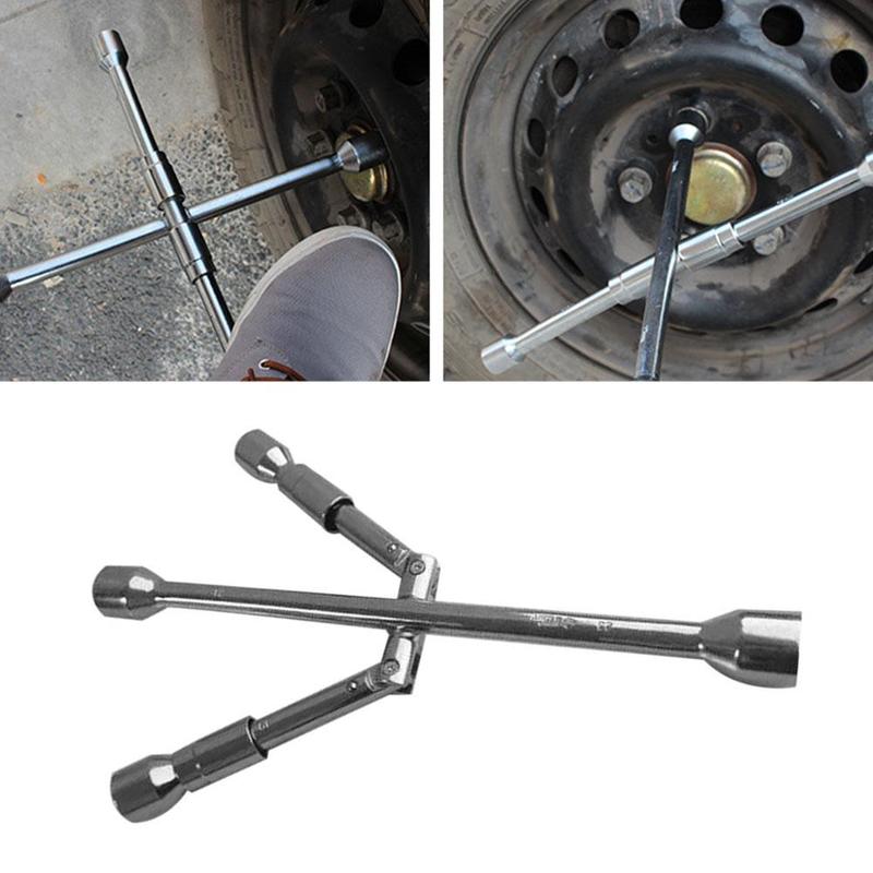 Folding Wrench Car Wheel Repair Tool Auto Socket Nut Spanner Tire Tool Lug Stowable Portable
