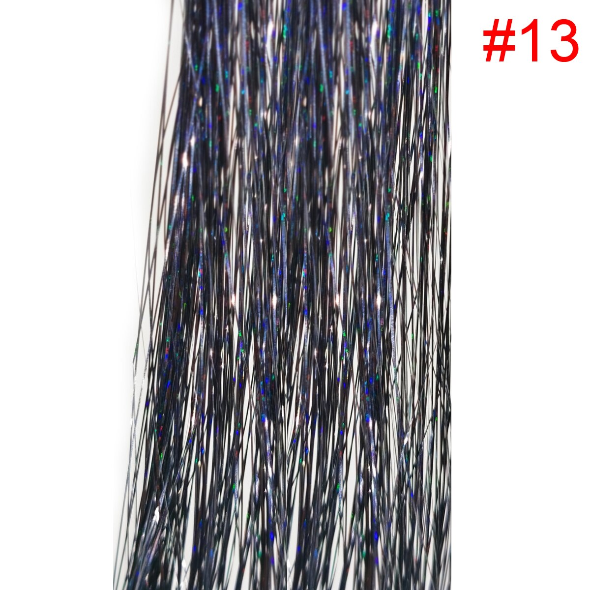 1PC Glitter Shiny Strands Hair Tinsel Dazzles Synthetic Hair Extensions Sparkle Women Accessories Threads For Hair Braids 90cm: 1pc color13