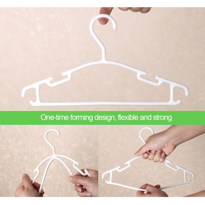 10 Pack White Plastic Nursery Hangers Nonslip Baby Coat Hangers Space Saving Tubular Hangers for Kids Children Clothes