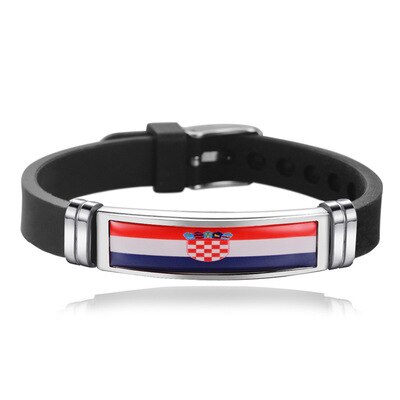 FIMAODZ-Pulsera de silicona con la bandera de España y EE. UU., ajustable, para hombres y mujeres, banderas de Israel y Alemania, de recuerdo,: O