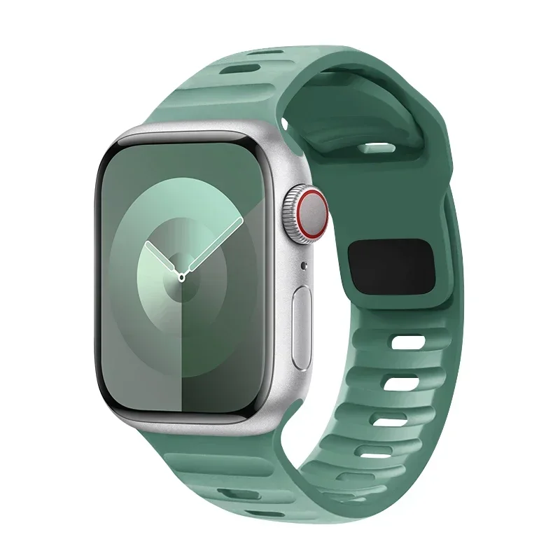 Silikonarmband för apple watch-band 49mm 46mm 45mm 44mm 40mm 41mm 42mm sportarmband correa för iwatch-serien 10 9 8 7 6 se 5 4: Blå rosa / 12mm