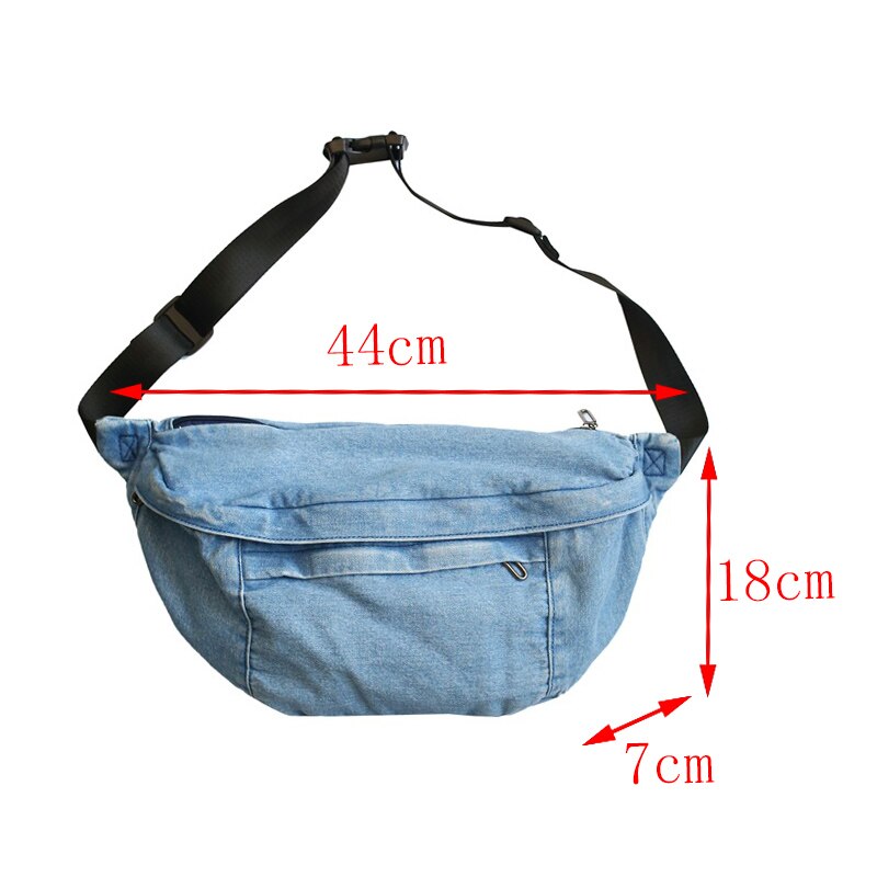 Unisex crossbody taske skuldertaske piger denim til kvinder stor kapacitet messenger bag bolsos para mujer hip hop bælte taske