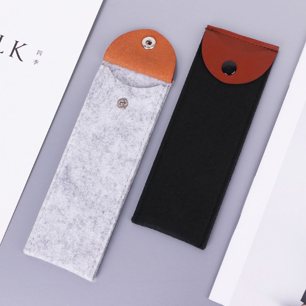 1 Pc Simple Solid Color Felt Pencil Case School Supplies Cute Pen Case Stationery Portable Pencil case Pencil Bag
