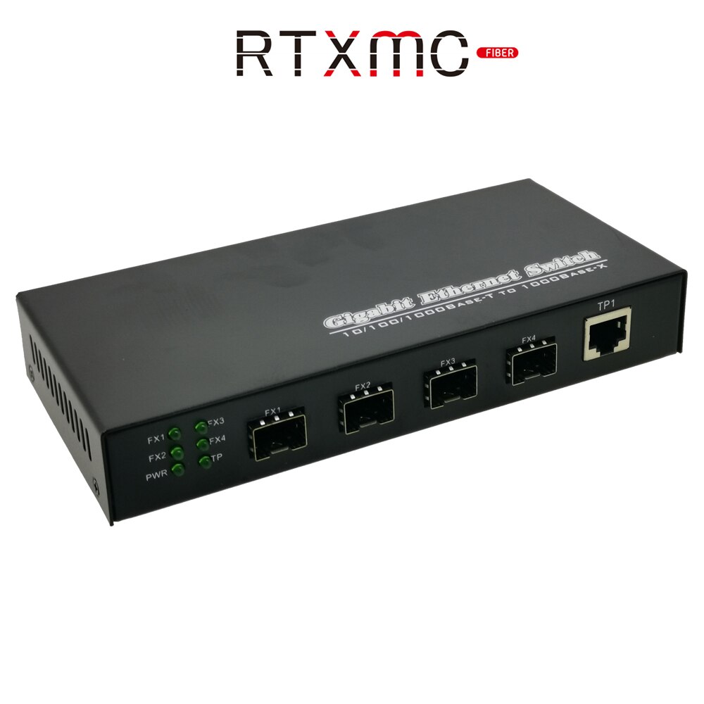 Switch Ethernet Gigabit fibra Ethernet 4 porte 1.25G fibra SFP e 3 porte 10/100/1000M Switch fibra Gigabit UPT con alimentatore