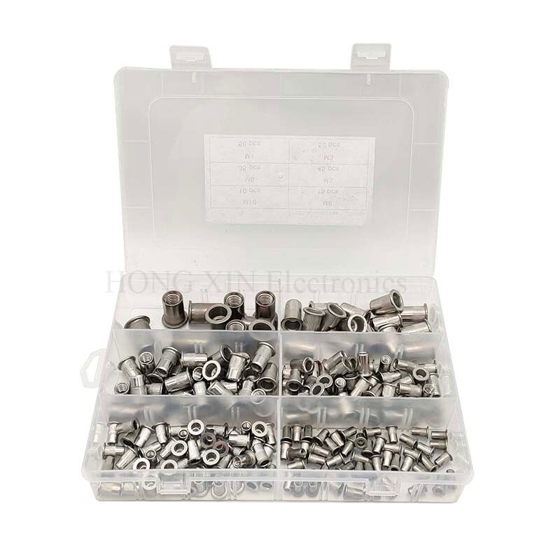 205Pcs Stainless Steel Rivet Nut Rivnut Insert Nutsert kit M3 M4 M5 M6 M8 M10 in one box