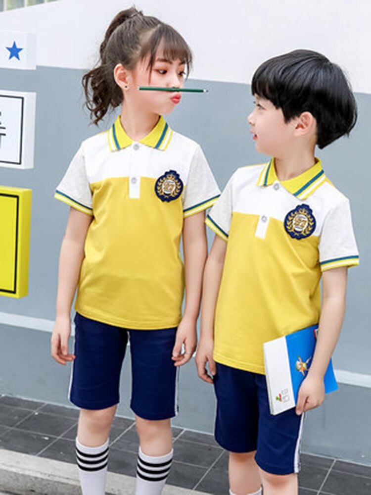 Jk uniform primary school short-sleeved school uniform summer children's sports suit kindergarten uniform