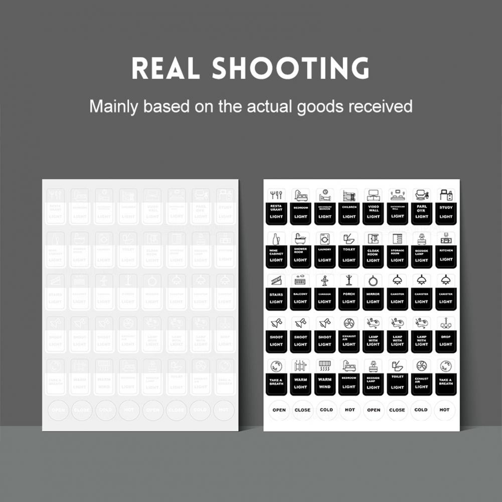 Nützliche Touch-Schalter lcon Aufkleber selbst klebend erkennen verschiedene Etiketten Schlafzimmer geräte Druckknopf Symbol Etiketten