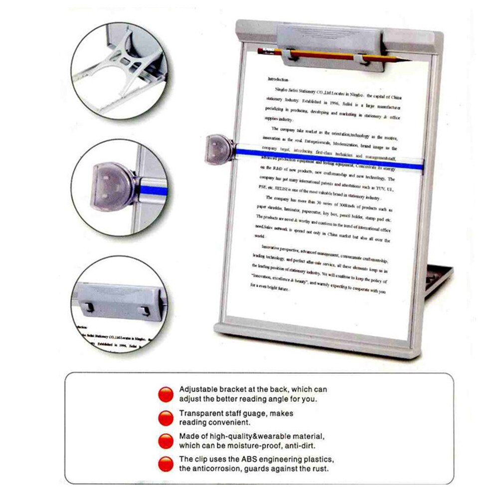 A4 Clip Typing Paper Holder Document Adjustable Copy Paper Reading Stand