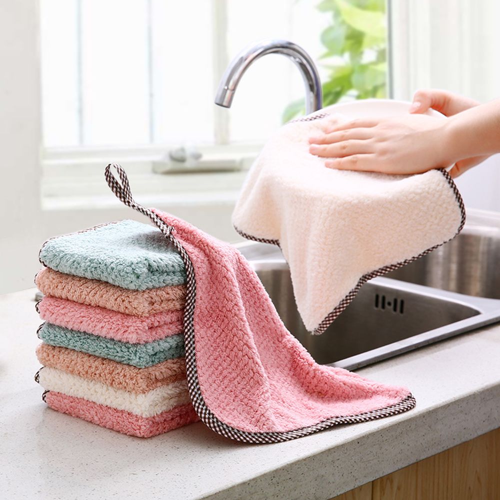 Coral Fleece Toallas De Mano Cleaning Cloth Kitchen Towel Microfiber Torchon Cuisine Trapos Cocina Trapos Cocina Pano Prato Dish