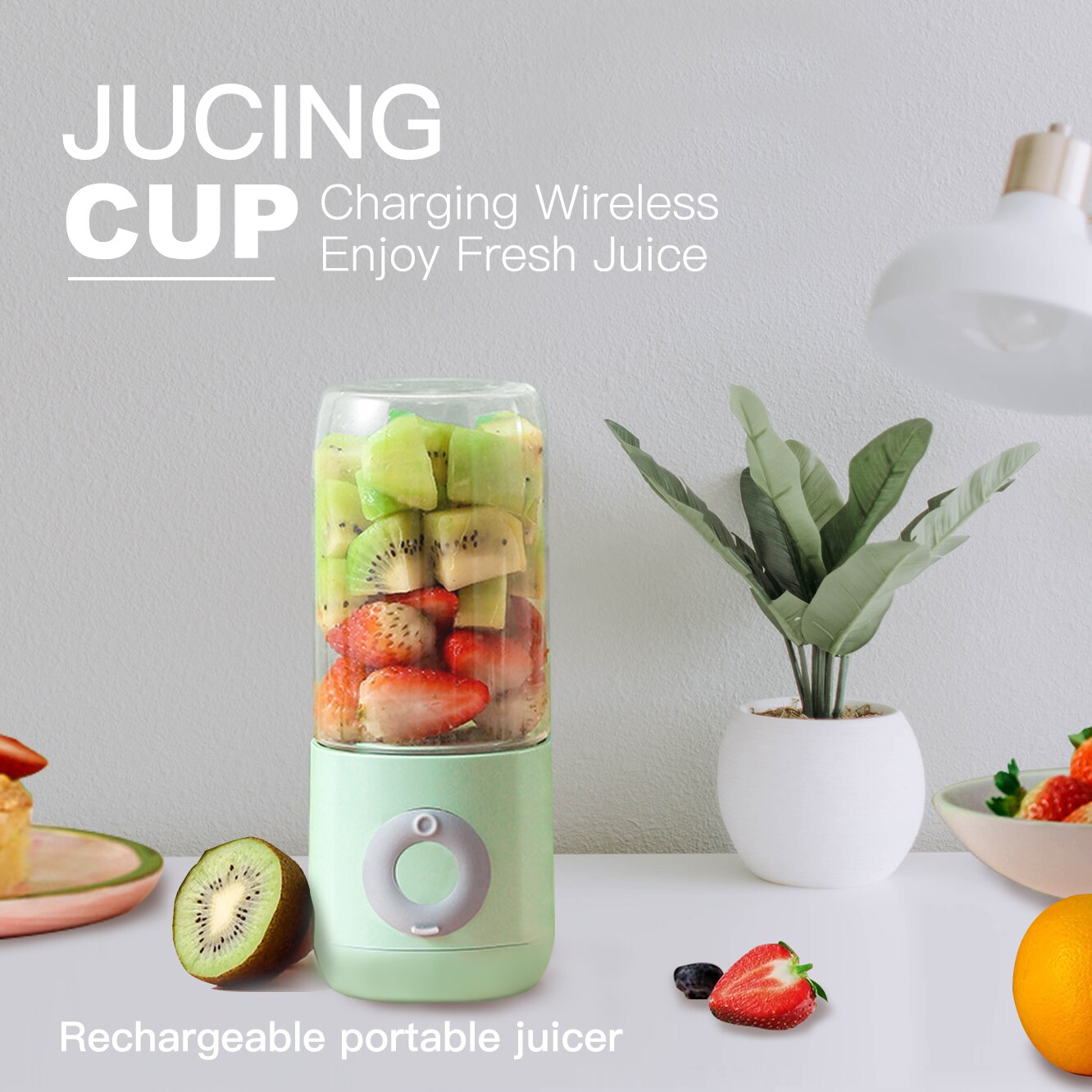 DTVANE Cute Small Juicers Usb Charging Portable Juicer cup for Home Drink Outdoors Mini Juice Cup 330ML