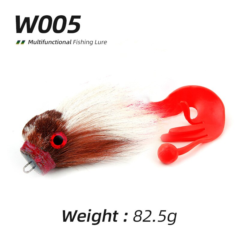 Ardea iso hiiri hauen syötti kalastukseen viehe bucktail tail silikoni viehe hiiripää pehmeä tekohiiri hauen basso talvisyötti: Ls005