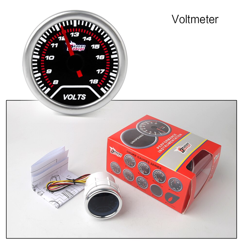 2&quot; 52mm Car boost gauge bar psi Exhaust gas temp water temp oil temp oil press Air fuel gauge voltmeter tachometer: Voltmeter