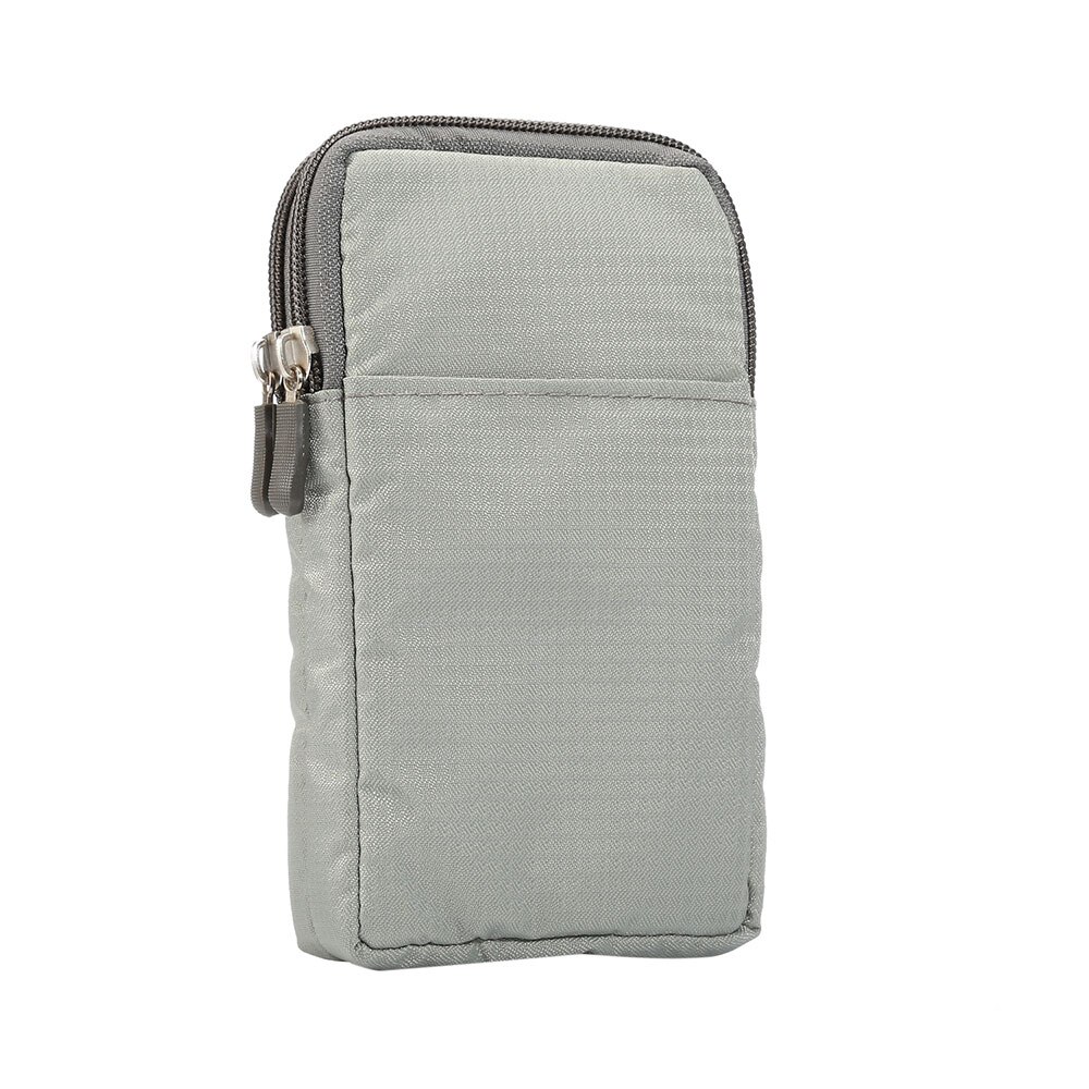 Universal nylon Handy Geldbörse Brieftasche Leinwand Große Tasche Frauen Kleine Umhängetasche Geldbörse Taschen männer taschen Geeignet für jede telefon: XL for 6.3-6.9 inch / Grau