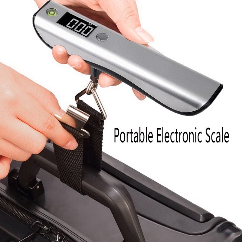 -Portable Mini Suitcase Scale LED Display 50Kg/110Lb Digital Luggage Scale for Travel Bag Hanging Scales Weighing Balance