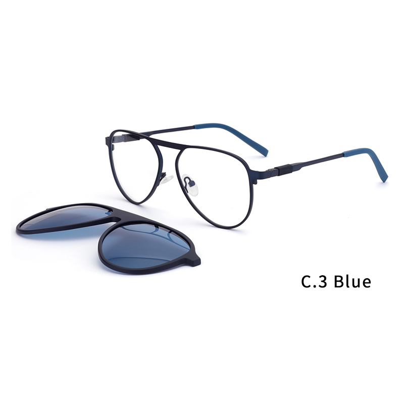 Ceofy Men Aviator Glasses Frame Magnet Clap Polarized Sunglasses Optical Myopia Eyeglasses Frame 39982