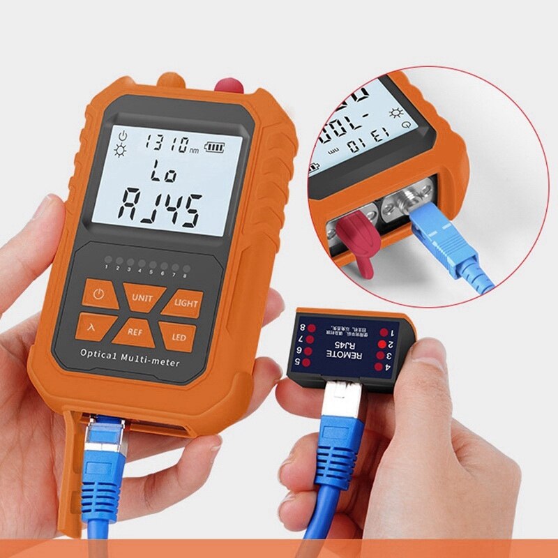 4 in 1 Optical Power Meter Visual Fault Locator 5Km Light Pen LED Lighting OPM Network Fiber Optic Cable Tester Tools