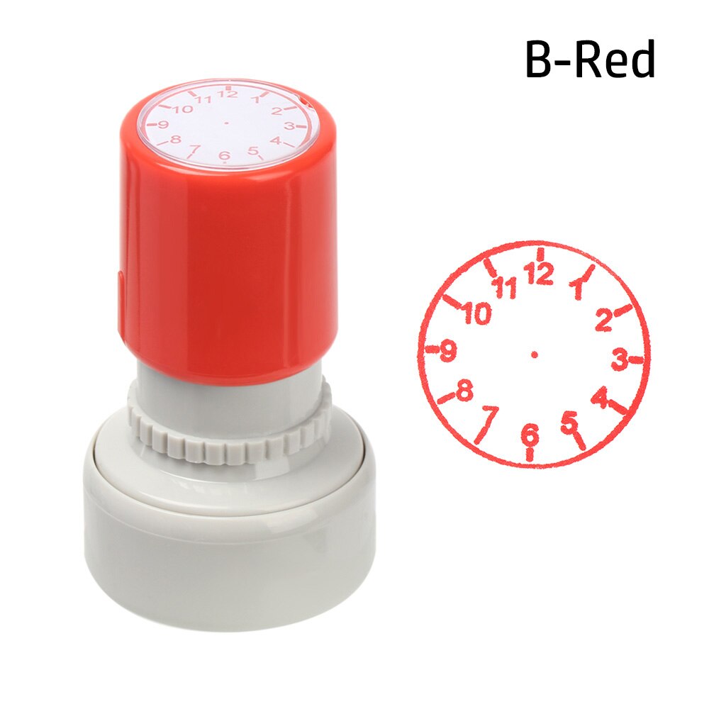 1pc Clock Stamp Teaching Tools for Kids Learning on Watch Multiple Style Student Teaching Tools Seal for Primary school supplies: B Red
