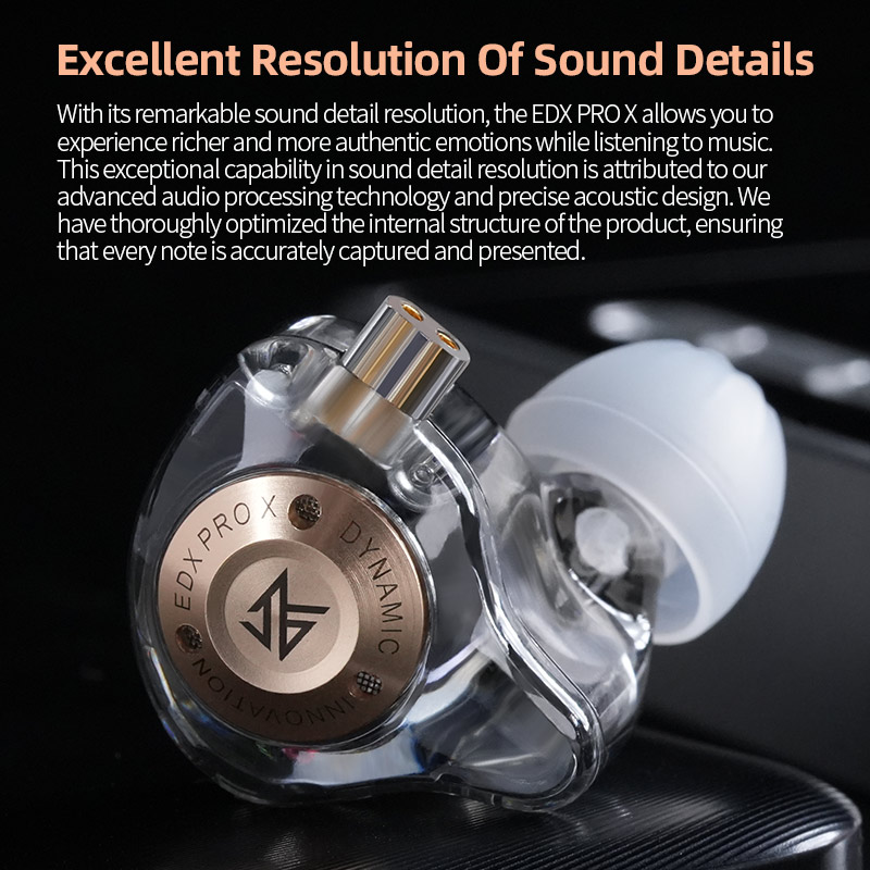 Kz edx pro x dynamische driver hoofdtelefoon hifi zware bas oordopjes sport metalen hoofdtelefoon afneembare hoofdtelefoon 2 pin