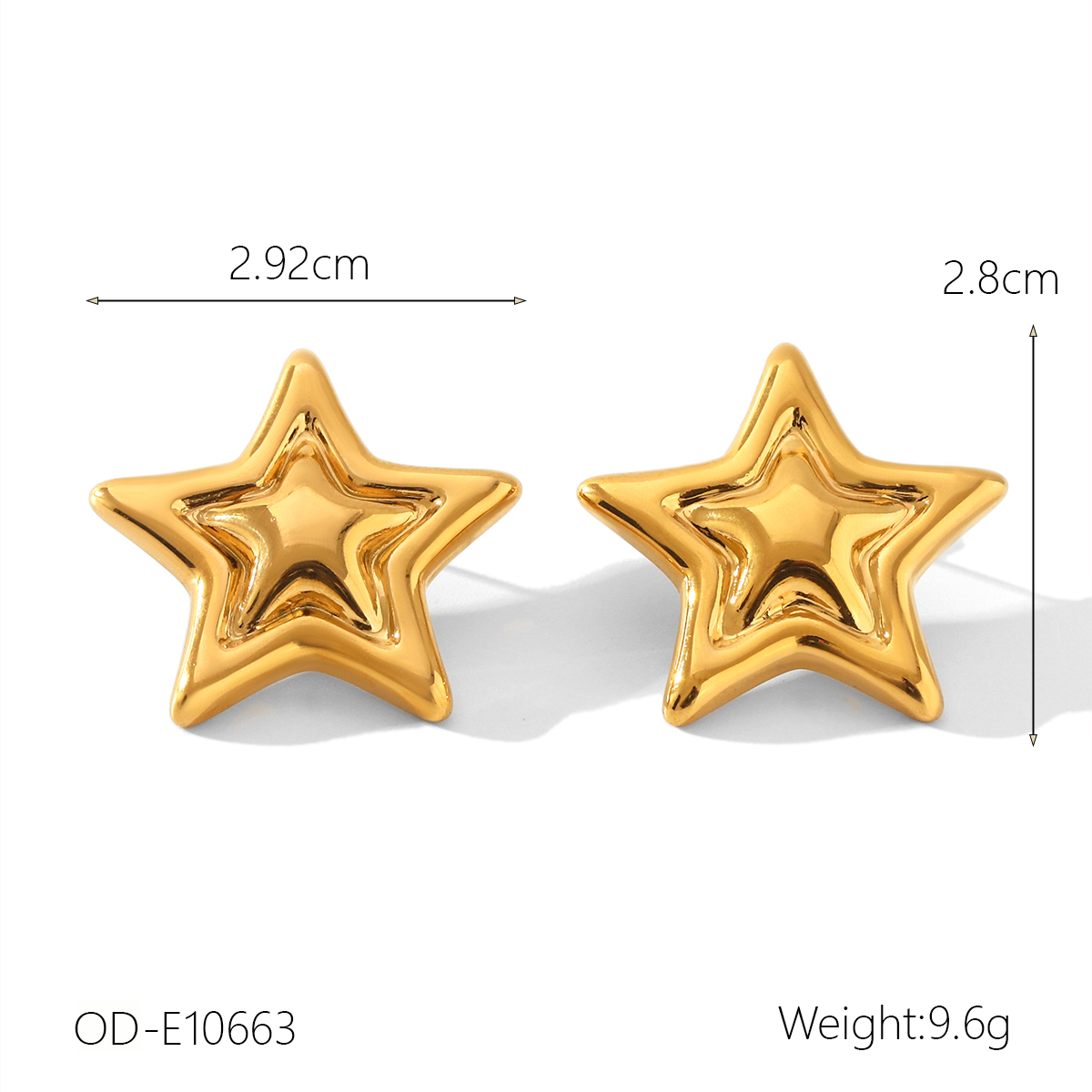 Boucles d'oreilles étoile en acier inoxydable plaqué or 18 carats pour femmes, bijoux tendance, accessoires de boucle d'oreille à la , pour la fête des Léons, avocat
