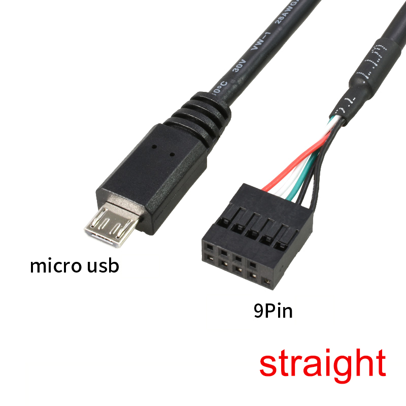 Placa base de ordenador PC 9P a Micro USB a DuPont 2,54mm 5Pin DuPont USB a Micro USB cable de datos papel de aluminio + cable de malla tejida: Beige