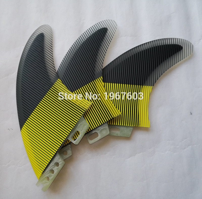 G7 G5 FCS II 2 Surfing Fins Tri Set Line yellow blue Surfboard Fin Surf Accessory M L