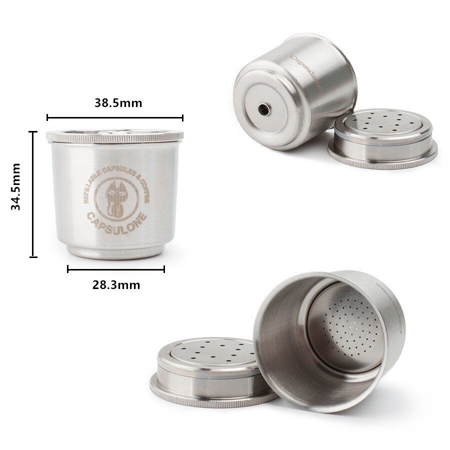 Capsulone para cafetera illy, cápsula reutilizable recargable de Metal de acero inoxidable, apta para máquina de café illy