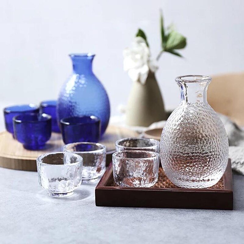 Japansk sake set flagon sprit sprit koppar sake gryta kristall dricksglas vinflaska koppar set barware kök
