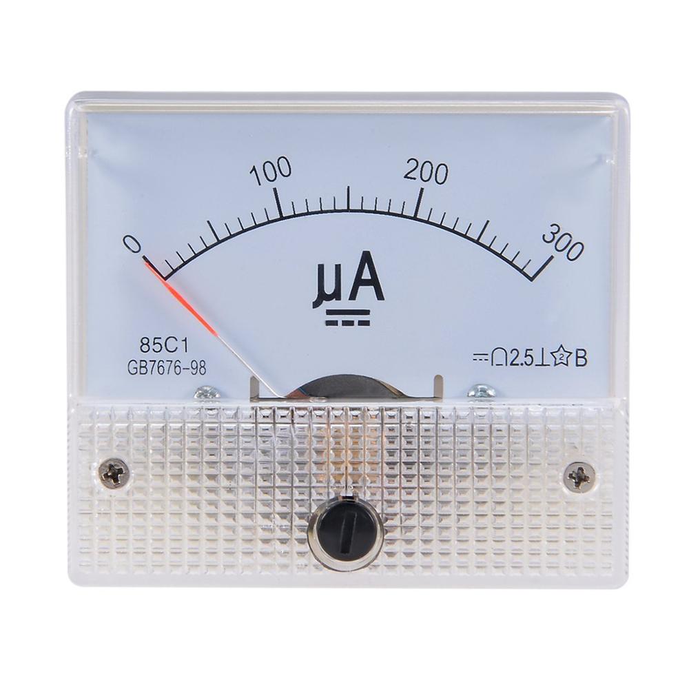 85C1 Micro-ampe100uA 200uA 500uA Pointer DC Analog Current Panel Meter DC 50uA Ammeter for Circuit Testing Ampere Tester Gauge