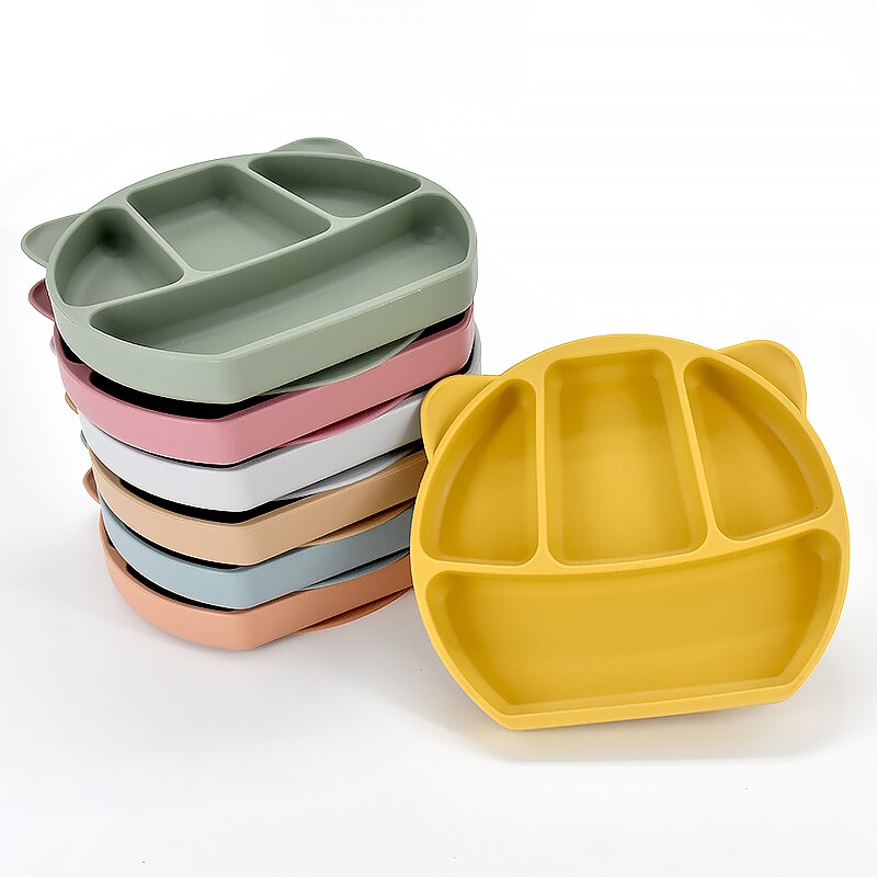 Baby Feeding Plate Food Grade Silicone Animal Type Suction Baby Plate BPA Free Waterproof Kid Tableware Plate Children Dishes