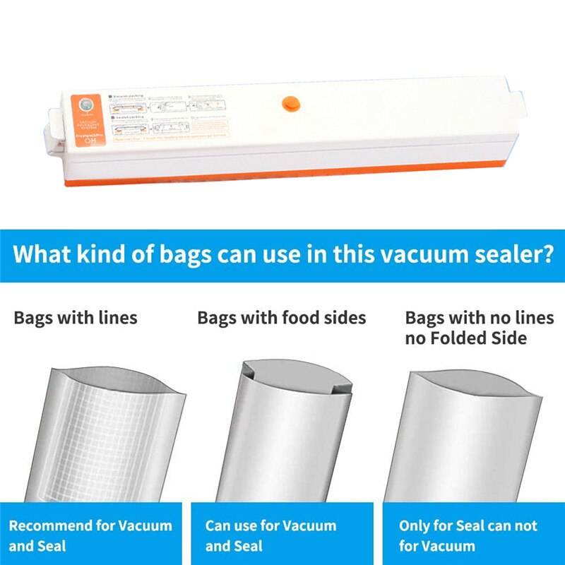 Electric Vacuum Sealer Packaging Machine For Home Kitchen 110V 220V Food Vaccum Packer Vacuum Food Sealing