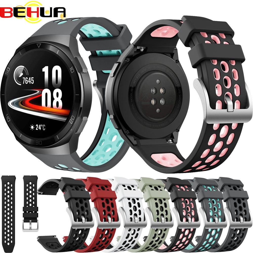 Sport Siliconen Horloge Band Voor Huawei Horloge Gt 2e Gt 2 E Originele Smartwatch Vervangende Horloge Band Polsband 22Mm armband Riem