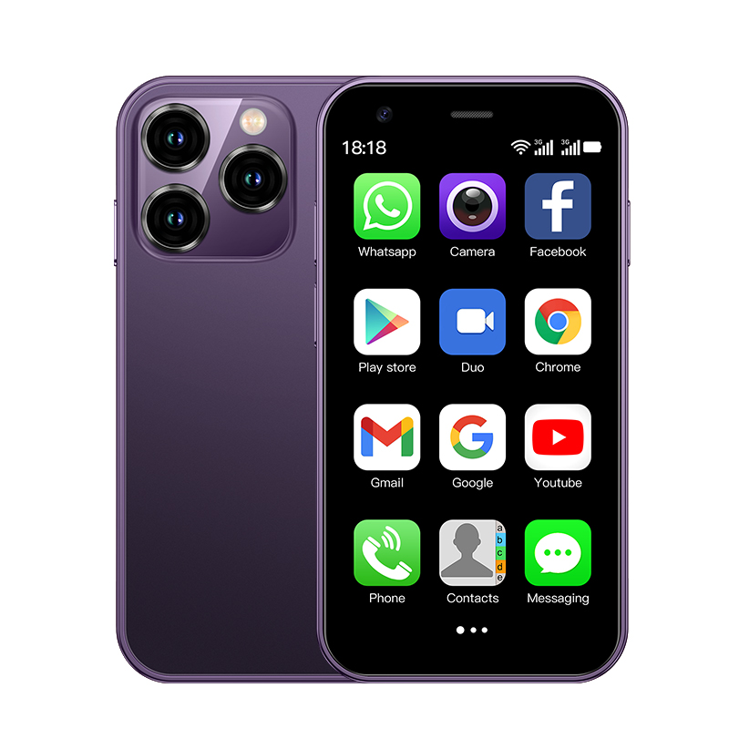 SOYES XS15, das weltweit kleinste Android-Smartphone, das 3-Zoll-Android 8.1-System ist eine kreative Geschenkauswahl für Sicherung-Telefone: Lila