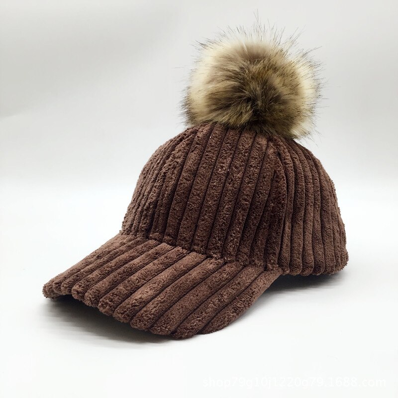 Kvinnor höst vinter hatt manchester hår boll justerbar kvinnlig hatt casual hatt casquette: A -6