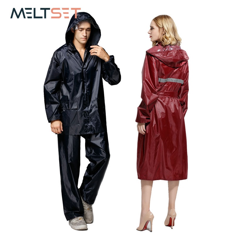 Dam män regndräkt plus size regnrock motorcykel regnkläder vattentät trenchcoat ogenomtränglig regnkläder overall regnponcho