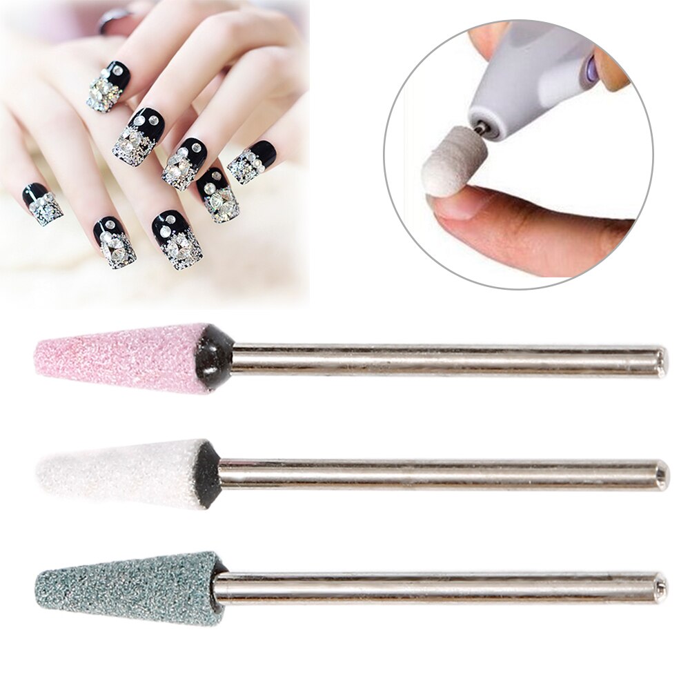 3PCS/Lot Shank 2.34mm Cone flat Grinding Accessories Native Silicon carbide Carborundum Polishing Grinding Head Wheel Tool