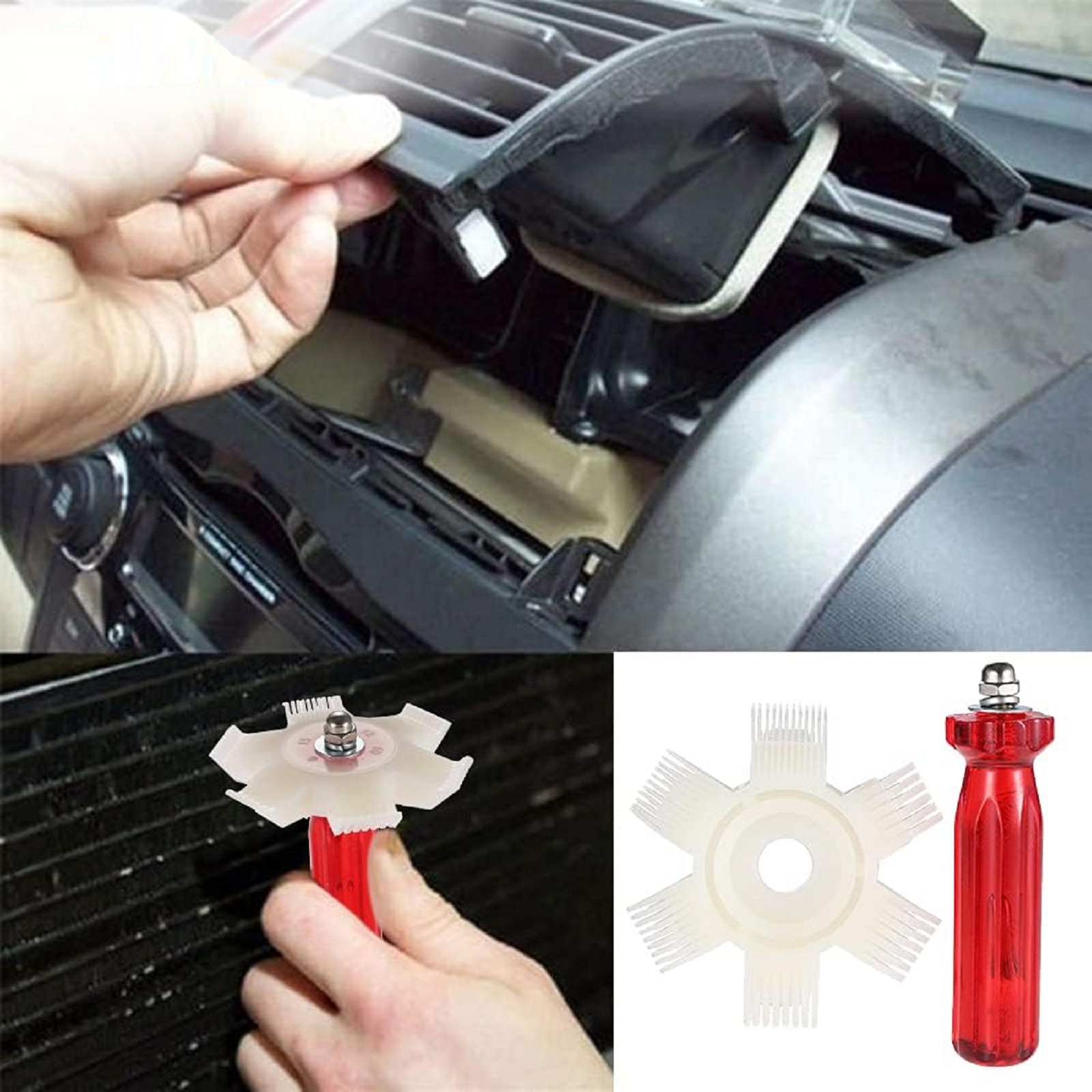 A/C Refrigeration Fin Straightener Air Conditioning Fin Comb Radiator Condenser Cleaner Repair Tool Car Cleaning Brush Accessory