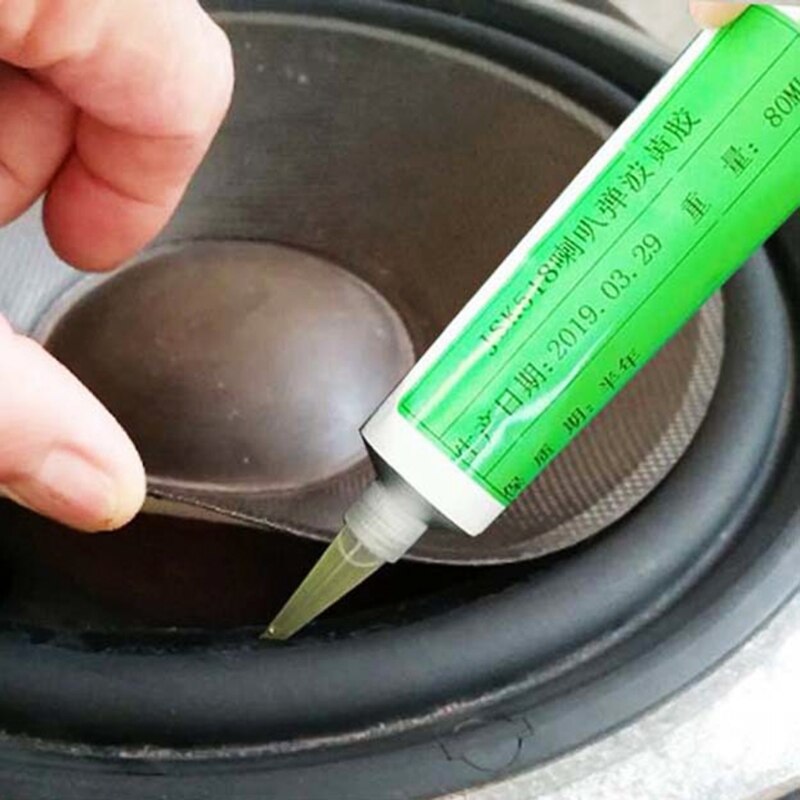 Lautsprecher Reparatur Kleber 80ml für Horn Rissbildung Entschleimung Staub Papier Kegel Bindung Papier Tablett Gummi Rand Tuch Gelb