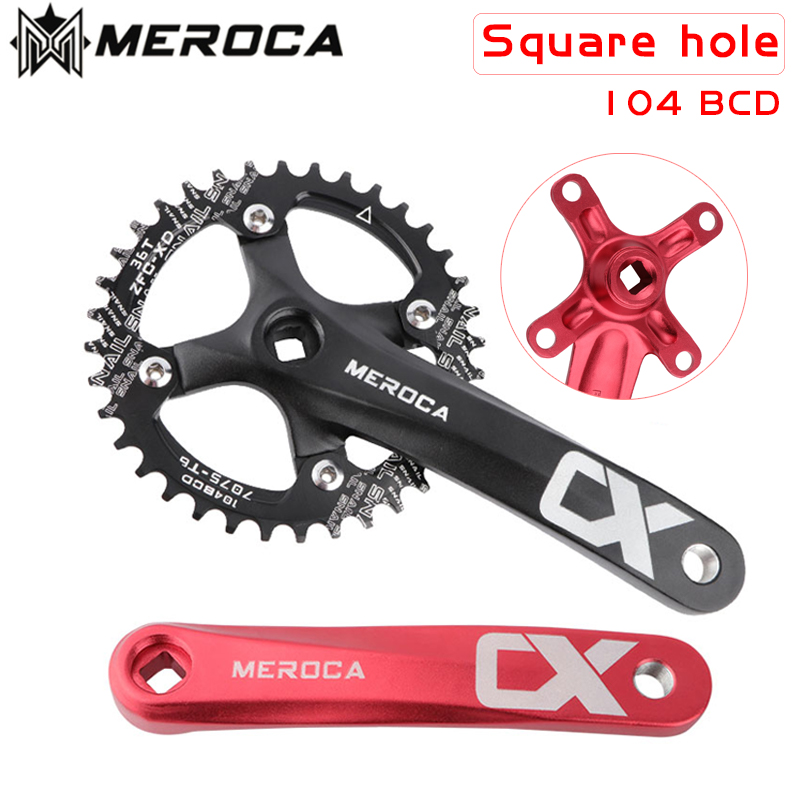MEROCA CX Vierkant Gat Fiets Crankstel 104BCD Aluminium IXF Vierkant Gat Mountainbike Crankstel 170mm 32 T/34 T/36 T/38 T/40 T/42