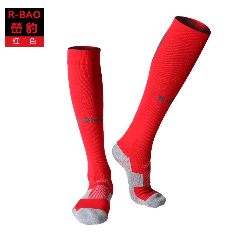 1 par 100%  mærke neon atletiske high tube sokker fodbold fodbold crus ben beskytter lange sokker 8 farver: Rød