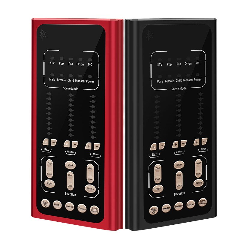 Bluetooth Voice Changer Sound Card Camouflage Modulator with Adjustment Function and 9 Different Sound Effects