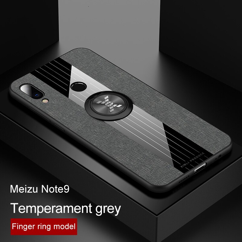 For Meizu Note 9 8 Case Magnetic Ring Holder Hard Cover Soft Silicone Frame Shell On Meizu Note9 Note8 Phone Cases: For Meizu note 9 / Grey Case With Ring