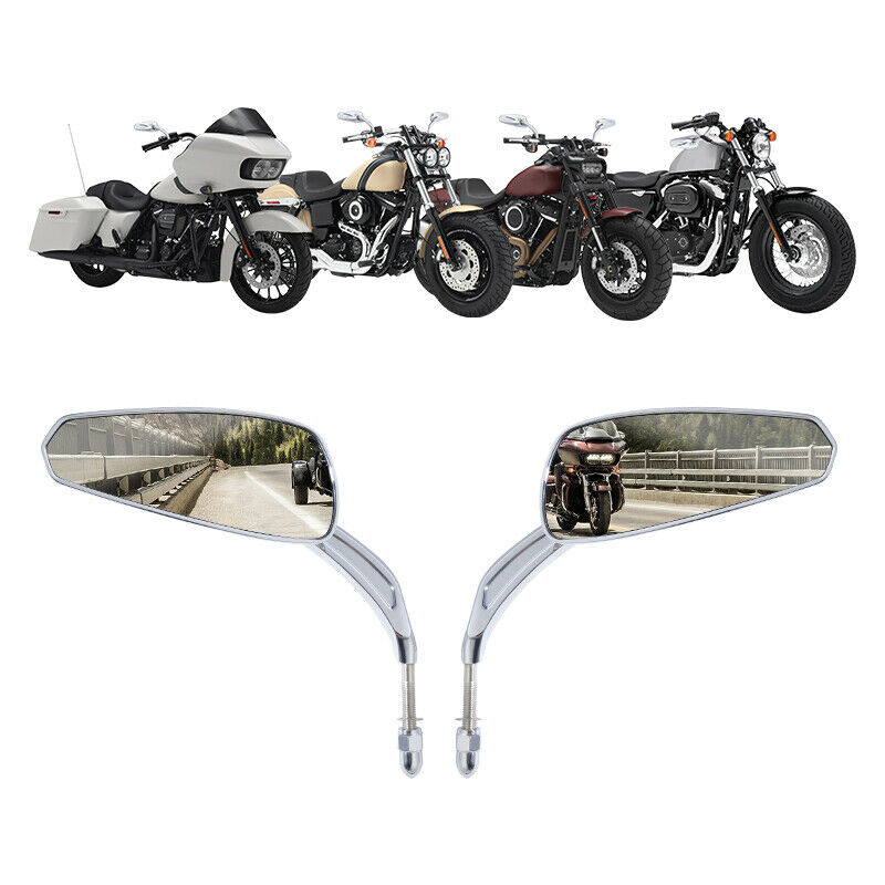 Motorfiets 1 Paar 8 Mm Achteruitkijkspiegels Voor Harley Sportster Softail Road King Glide Zwart/Chrome
