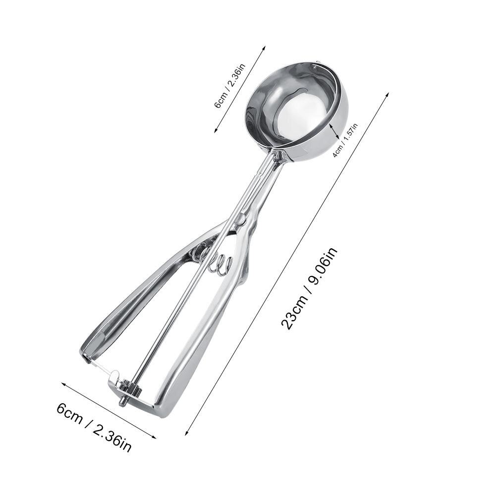 2 Size Stainless Steel Ice Cream Scoop Cookie Scoop Ice Cream Scoop Trigger Spring Handle Kitchen Accessories: 6cm