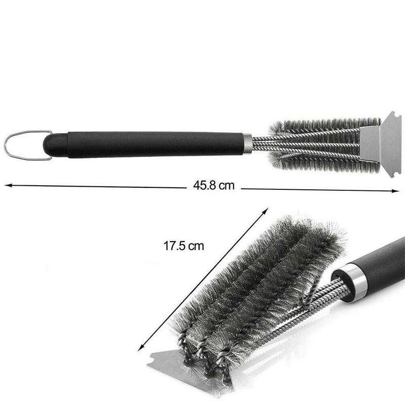 Heavy Duty BBQ Grill Barbecue Kit Oven Grill Cleaning Remover Brush Kitchen Steel Cooking Bristles Wire Tool H3Y1
