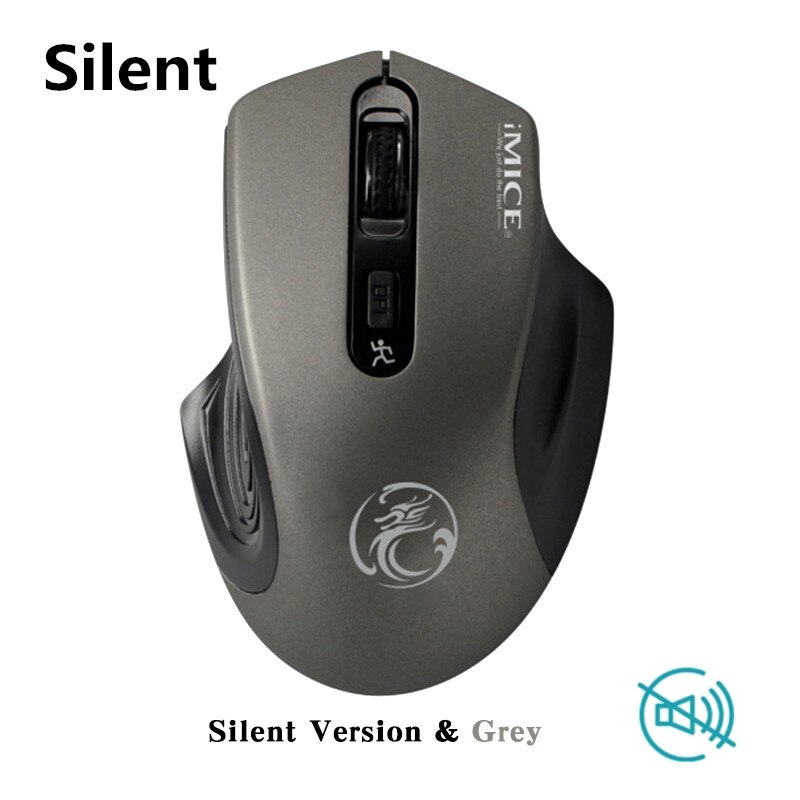 iMice USB Wireless Mouse Silent Computer Mouse Optical Ergonomic Mouse Wireless USB PC Mause 2.4G Laptop Mice For PC Office Use: gray silent