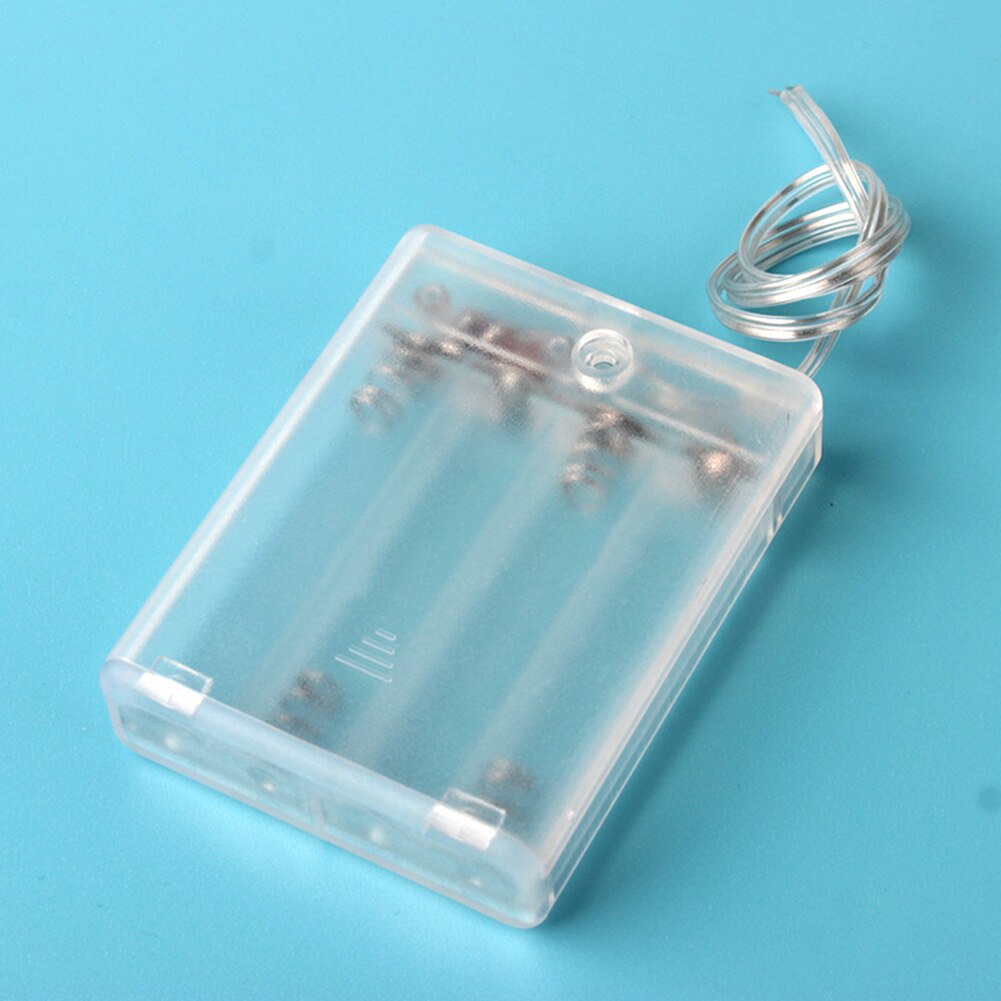 2 3 4 AA Battery Holder Box Transparent Case with Switch Battery Holder Box to Keep Battery Organized Protected