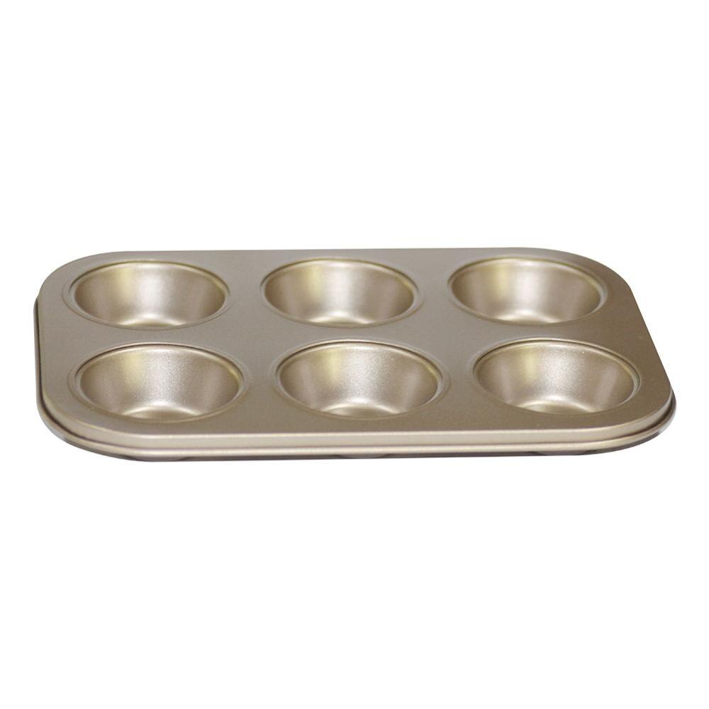 Baking Tray Rectangle Oven Baking Form Aluminium Cake Pan Non -Stick Biscuit Cookie Macaroon Pastry Tools Bakeware Set: 6 cups