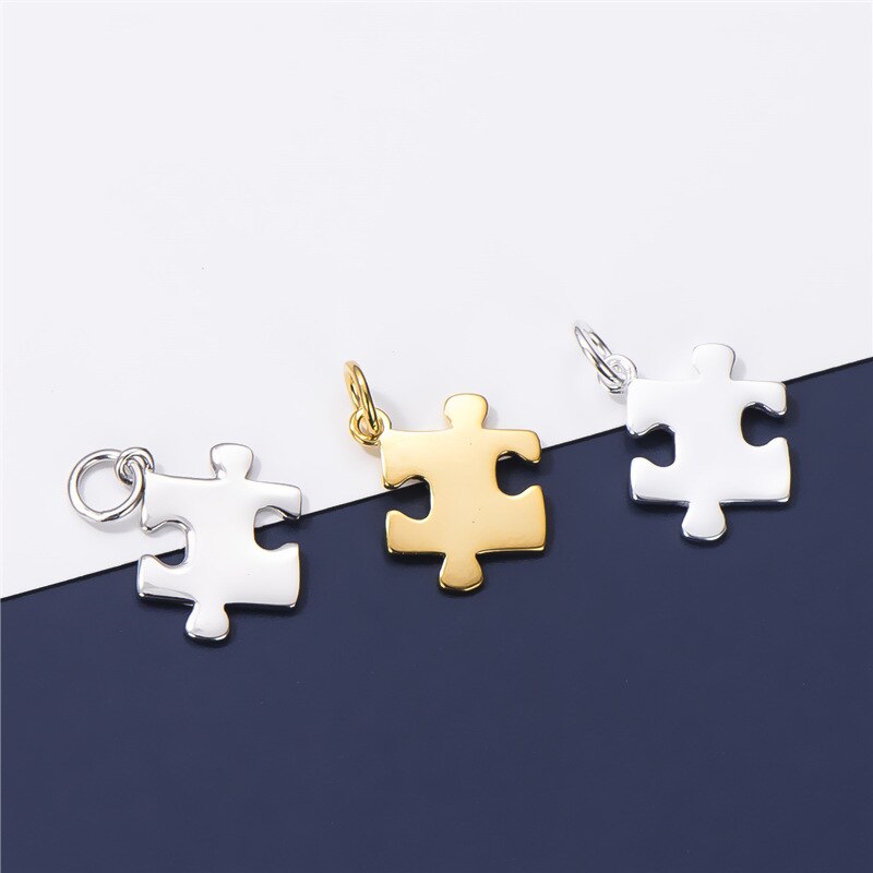925 Sterling Zilveren Puzzel Cirkel Charms Ketting Decoation S925 Zilver Dangler Hanger Diy Sieraden Maken