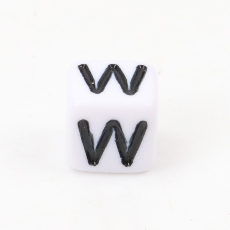 , cubo de alfabeto con letras blancas y negras, cuentas sueltas con letras acrílicas, apto para fabricación de joyas, 6mm, 100 Uds.